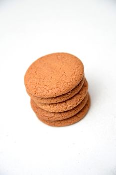 Ginger biscuits isolated against a white background