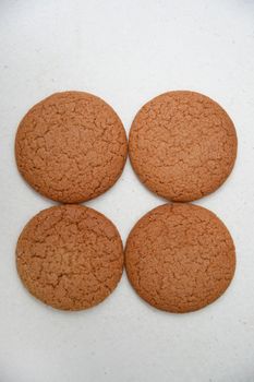 Ginger biscuits isolated against a white background