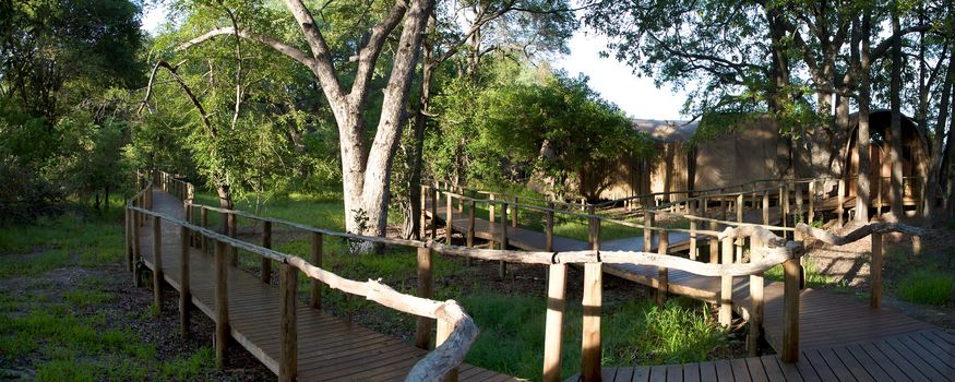Lodge in Moremi Game Reserve, Botswana.