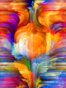 Colors In Bloom series. Abstract design made of fractal color textures on the subject of imagination, creativity and design