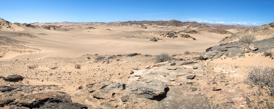 The white sand desert in the Skeleton Coast, Namibia.