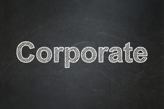 Business concept: text Corporate on Black chalkboard background, 3d render