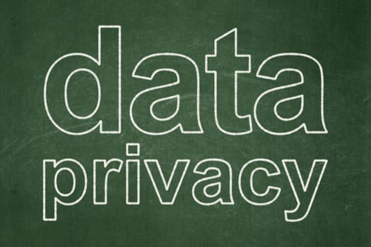 Privacy concept: text Data Privacy on Green chalkboard background, 3d render