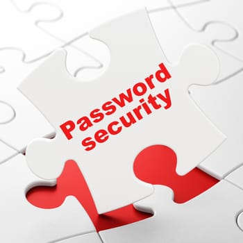 Security concept: Password Security on White puzzle pieces background, 3d render