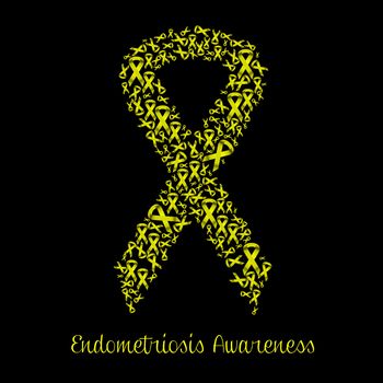 Illustration of yellow ribbon for Endometriosis