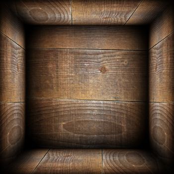 ancient wood interior backdrop like a wooden box