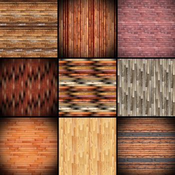 collage of textures resembling wooden  tiles for parquet mounting on floor
