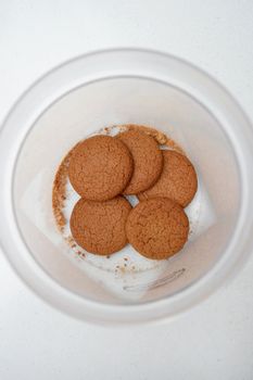 Ginger biscuits isolated against a white background