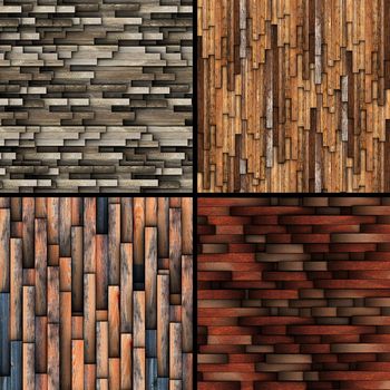 textures of tiled  wooden floor, collection for your interior design