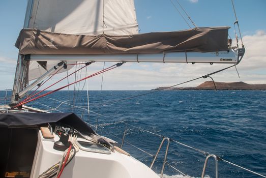 Sailing yacht in Atlantic Ocean near Tenerife