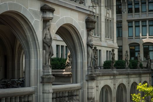 Arches of the building in Zurich, Switzerland