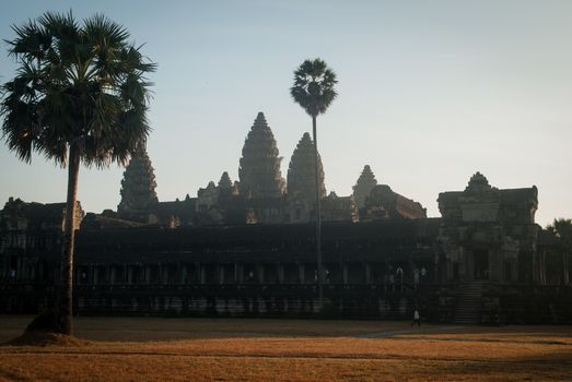 Beautiful sunrise in Angkor Wat temple, Cambodia