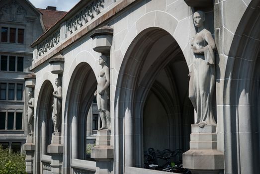 Arches of the building in Zurich, Switzerland