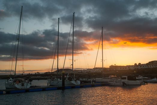 Marina San Miguel at sunset, Tenerife, Canary Islands