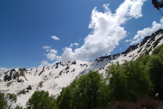 Mountains near Sochi before the Olympic games objects building