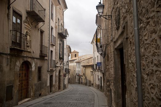 Narrow Medieval gothic street in Cuenca, Spain