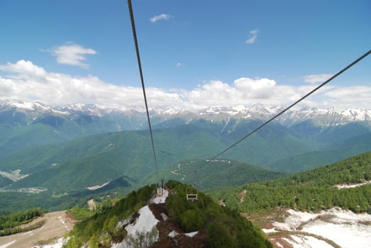 Mountains near Sochi before the Olympic games objects building