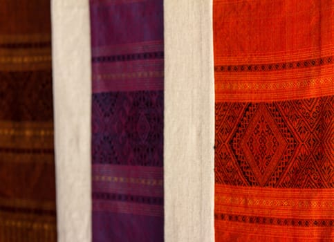 Fabrics found in a market at Luang Prabang, Lao