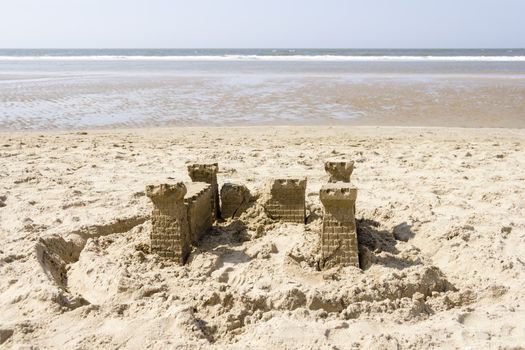 Sand Castle on the Beach, North Sea, Netherlands