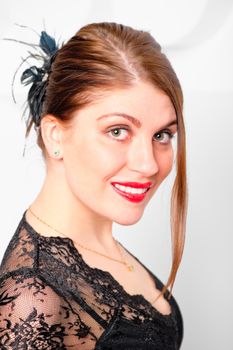 young woman with a good make-up in studio