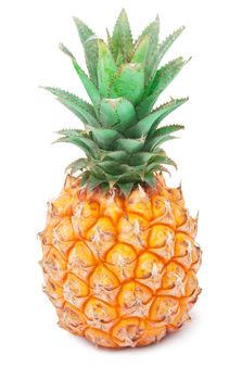 Ripe tasty pineapple isolated on white background