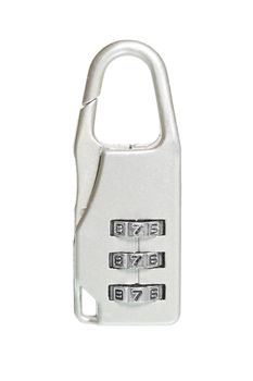 padlock for suitcases code on a white background closeup