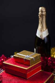 Gift Box and Champagne
Romantic view
Useful in any kind of valentines day, birthday, new Year celebration or any romantic emotional mood concepts.