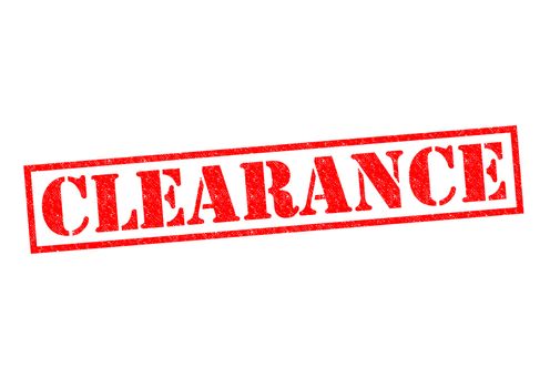CLEARANCE red Rubber Stamp over a white background.
