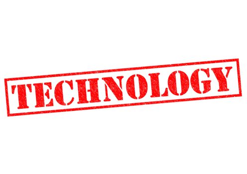 TECHNOLOGY red Rubber Stamp over a white background.