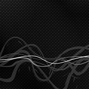 Highly detailed illustration of a carbon fiber background with doodled graphic lines.