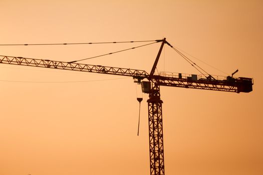 Cranes construction silhouette