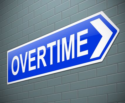 Illustration depicting a sign with an overtime concept.