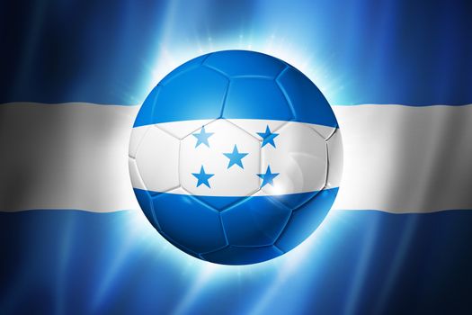 3D soccer ball with Honduras team flag, world football cup Brazil 2014