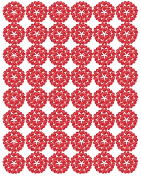 pattern from symmetric red ornaments like laces