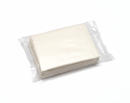 Mini pack of tissue paper on white background