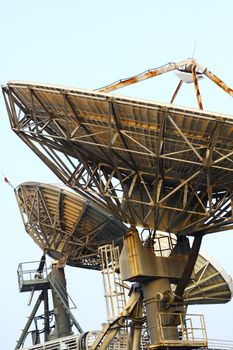 Satellite Communications Dishes on top of TV Station