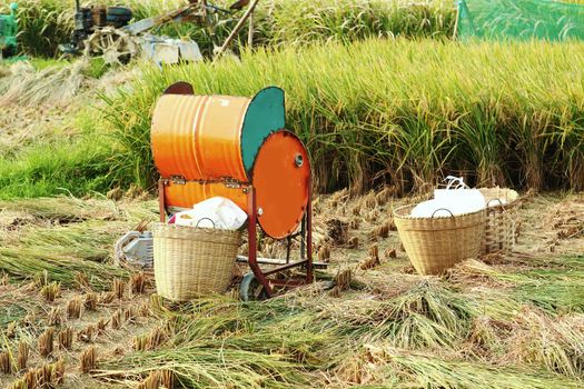 Vintage rice wood machine 