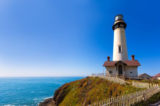 California Pigeon point Lighthouse in Cabrillo Hwy coastal highway State Route 1