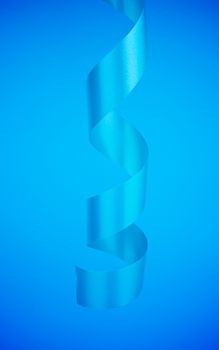 Blue Hanging Down Curly Party Streamer isolated on Blue background