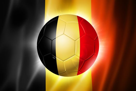 3D soccer ball with Belgium team flag, world football cup Brazil 2014