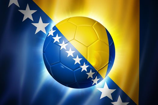 3D soccer ball with Bosnia and Herzegovina team flag, world football cup Brazil 2014