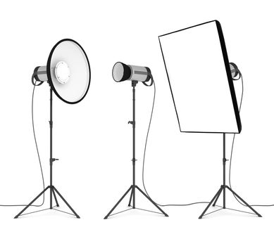 studio flash isolated on white background