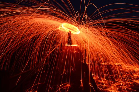 Steel Wool burnning fire effect