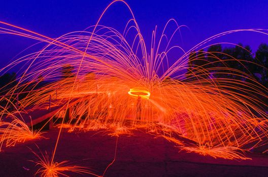 Steel Wool burnning fire effect