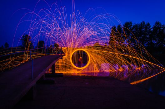 Steel Wool burnning fire effect