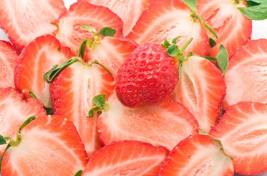 Red sweet strawberries making nice edible background