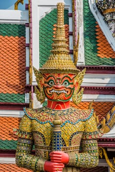 giant demon yaksha Atsakanmala portrait grand palace bangkok thailand