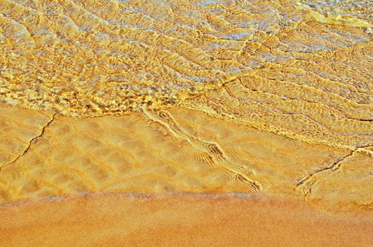 Wavy relief on the sandy beach