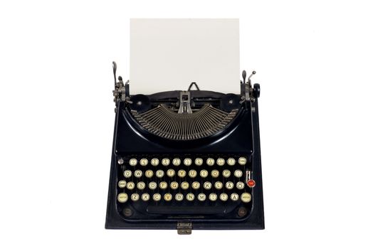 old typewriter with a blank sheet of paper
