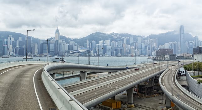 traffic in Hong Kong at day